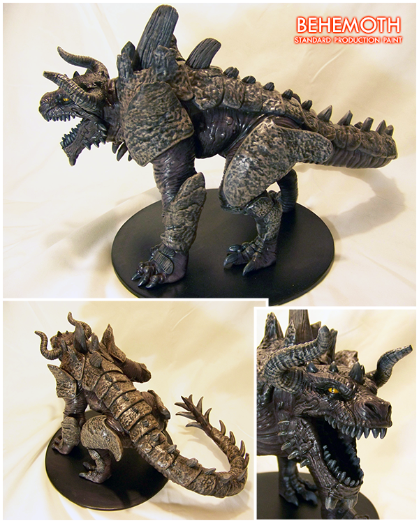 Enormous kaiju on three legs with one raised to strike.  Tongue is removable.
