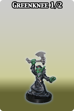 Robed goblin with wicked looking axe.