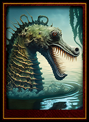 Sea horse monster with a crocodile maw